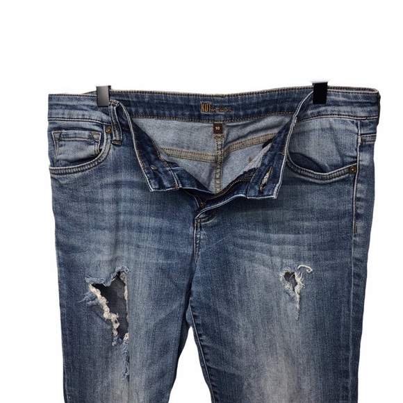 Kut From The Kloth Boyfriend Straight Leg Distressed Jeans Straight Size 10 - Picture 3 of 8